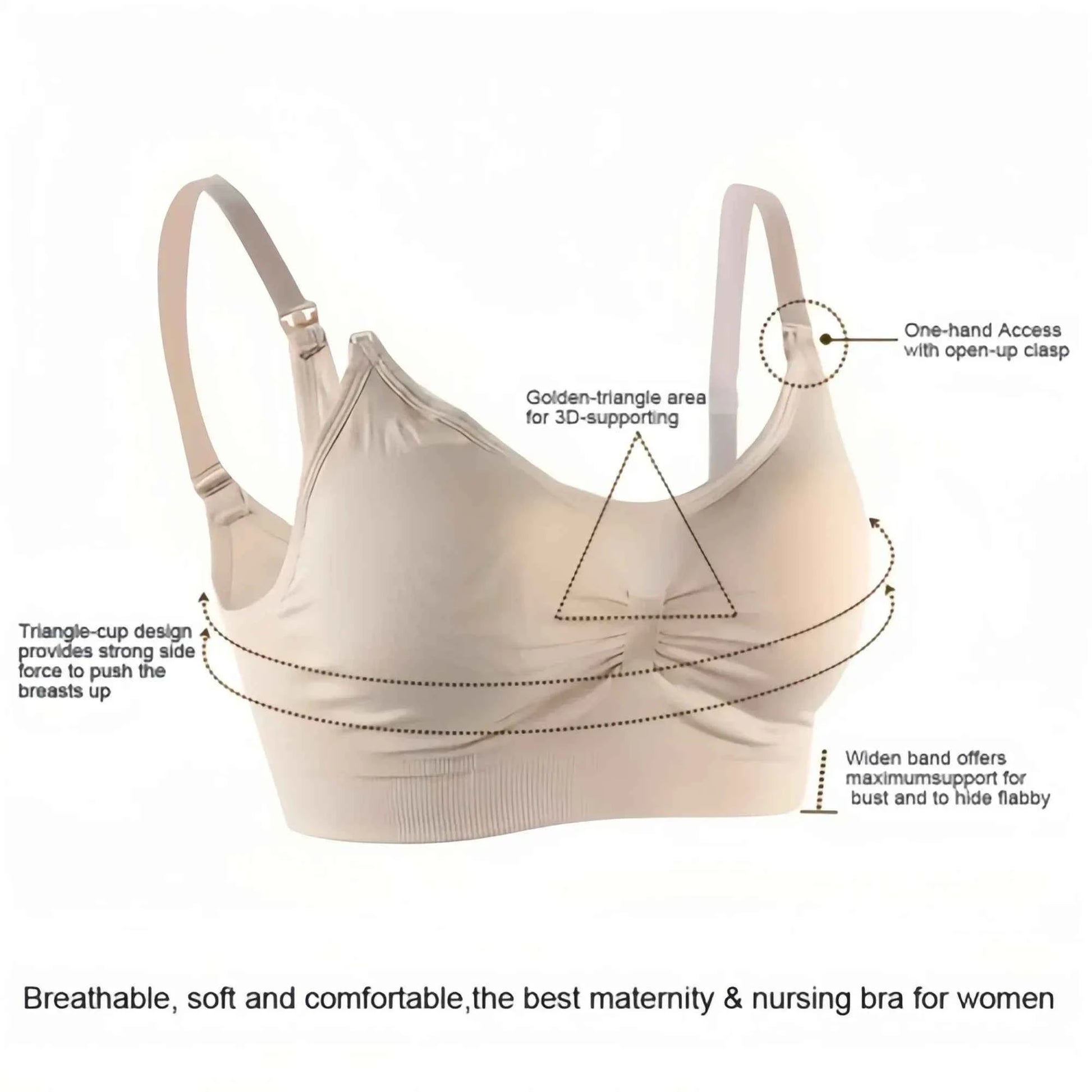 Momcozy 4 - in - 1 Hands - Free Pumping Bra – Seamless Wireless Nursing & Maternity Bra with Fixed Padding, Compatible with Wearable & Standard Breast Pumps - Adenzo Comfies