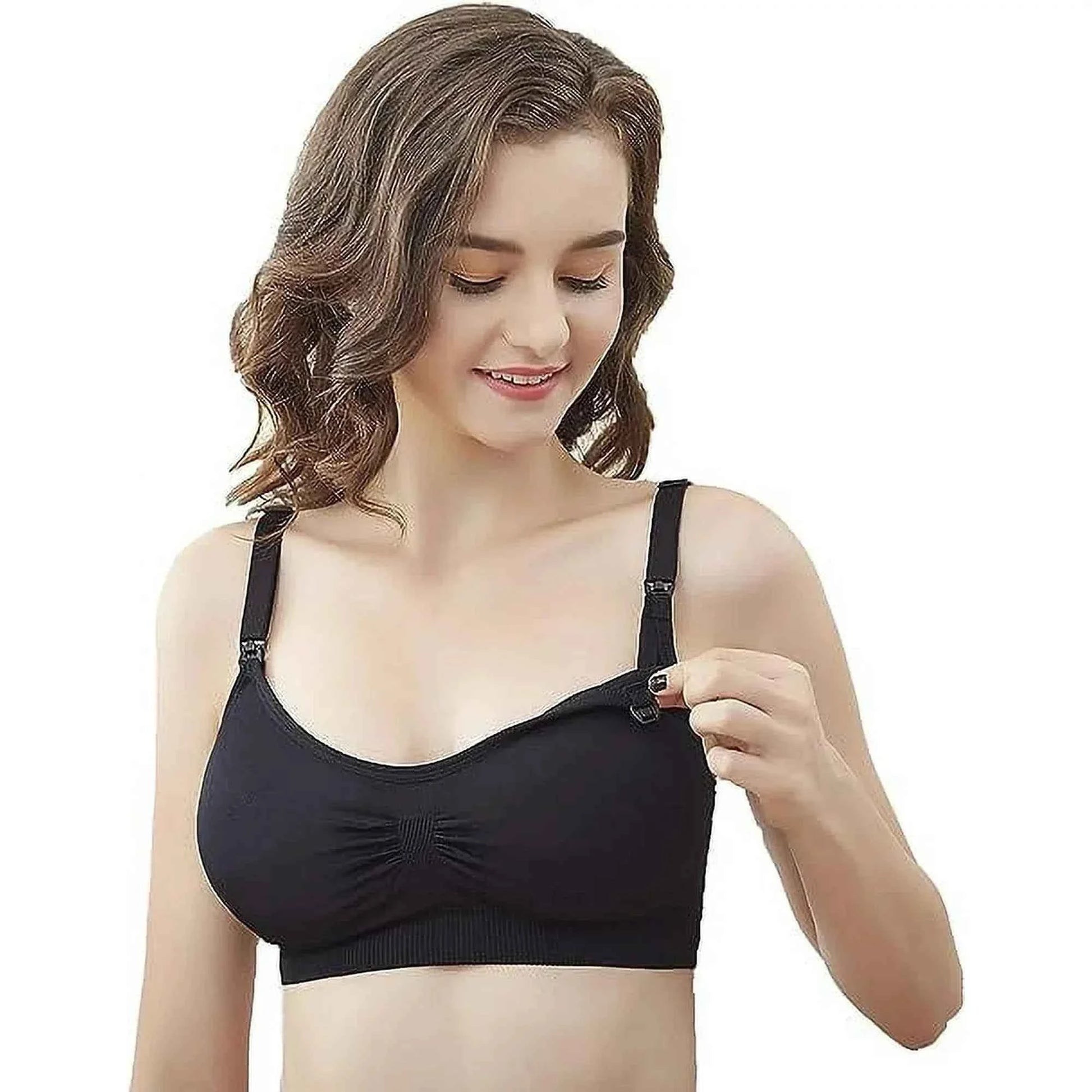 Momcozy 4 - in - 1 Hands - Free Pumping Bra – Seamless Wireless Nursing & Maternity Bra with Fixed Padding, Compatible with Wearable & Standard Breast Pumps - Adenzo Comfies