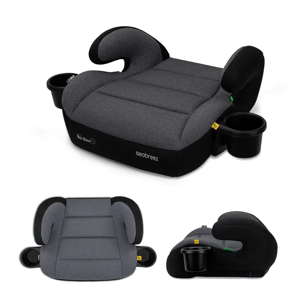 Neobreez i - FIRA i - Size Kids Backless Booster Car Seat, Double padded Foam, Compact,Kids Car Seat,2 Cup Holder,ECER129(6 - 12yrs,125 - 150cm,22 - 36kg - Adenzo Comfies