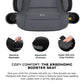 Neobreez i - FIRA i - Size Kids Backless Booster Car Seat, Double padded Foam, Compact,Kids Car Seat,2 Cup Holder,ECER129(6 - 12yrs,125 - 150cm,22 - 36kg - Adenzo Comfies