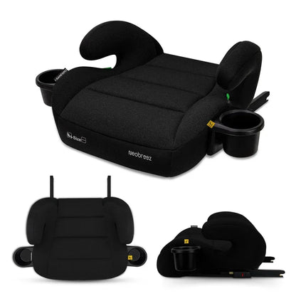 Neobreez i - SANFARO i - Size ISOFIX Backless Booster Car Seat,Double Padded Foam,Compact,Kids Car Seat,2 Cup Holder,ECER129(6 - 12yrs,125 - 150cm,22 - 36kg) - Adenzo Comfies