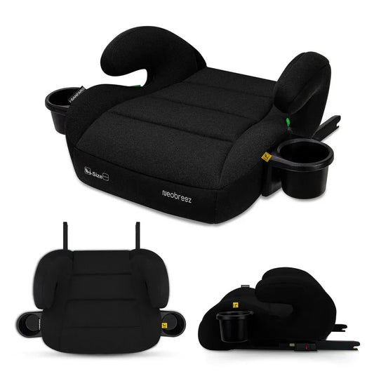 Neobreez i - SANFARO i - Size ISOFIX Backless Booster Car Seat,Double Padded Foam,Compact,Kids Car Seat,2 Cup Holder,ECER129(6 - 12yrs,125 - 150cm,22 - 36kg) - Adenzo Comfies