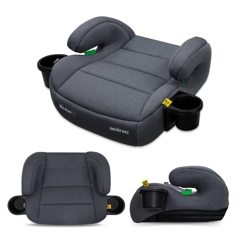 Neobreez i - FIRA i - Size Kids Backless Booster Car Seat, Double padded Foam, Compact,Kids Car Seat,2 Cup Holder,ECER129(6 - 12yrs,125 - 150cm,22 - 36kg - Adenzo Comfies