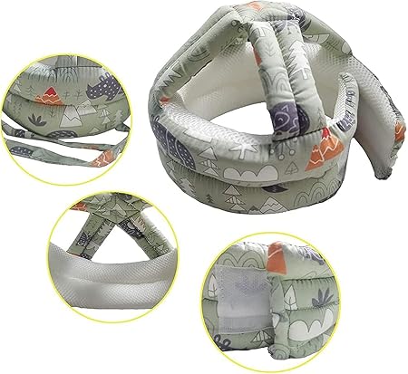 Baby Safety Helmet for Infants 6–15 Months – Soft Cotton Head Protector, Adjustable Anti - Collision Cap for Crawling, Sitting & Walking - Adenzo Comfies