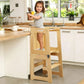 Adjustable Wooden Helper Tower with Chalkboard Kitchen Step Stool for Toddlers and Kids - Adenzo Comfies