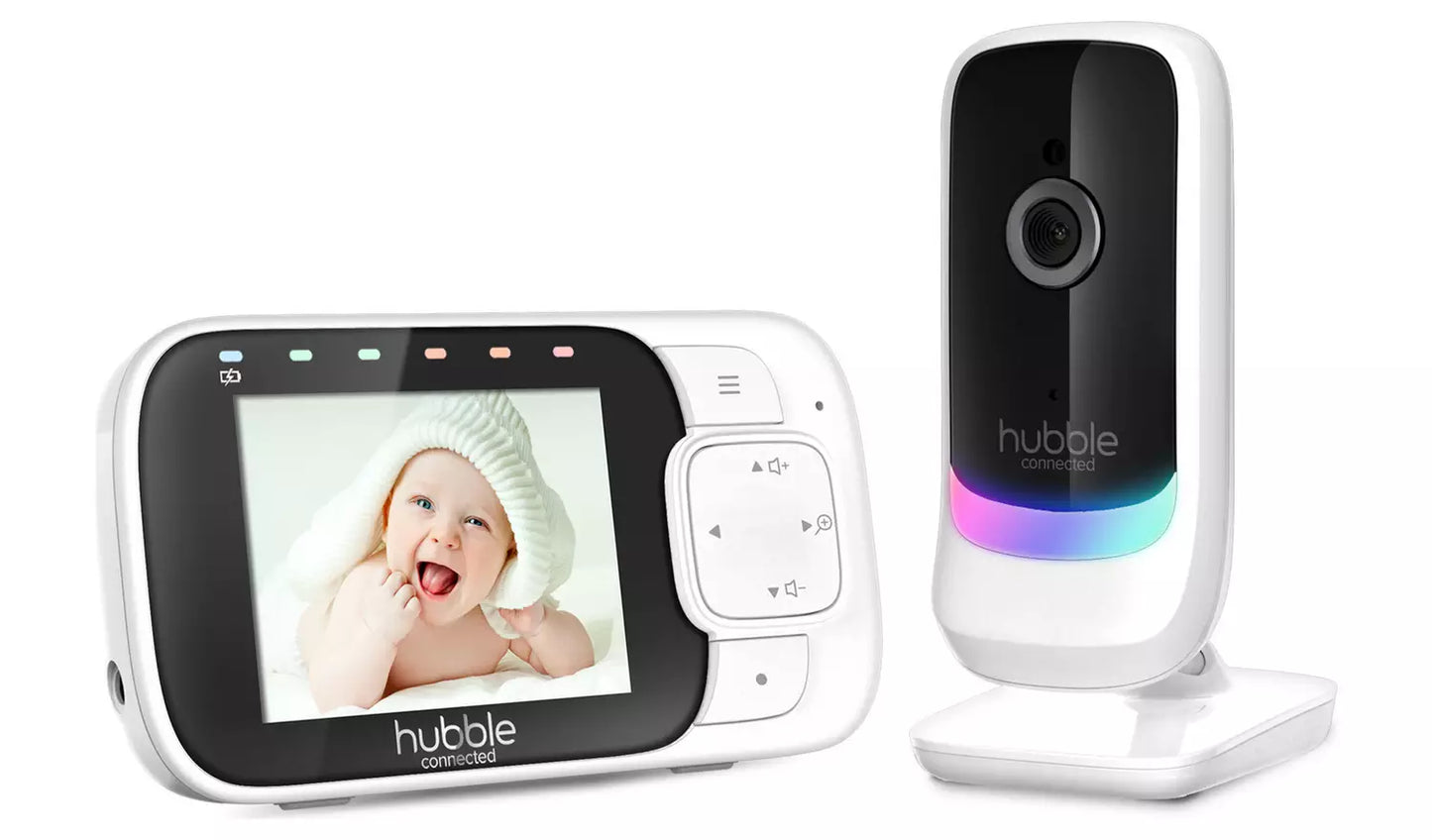 Hubble Nursery View Glow – 2.8” Smart Baby Monitor with Night Light & Remote Camera Control
