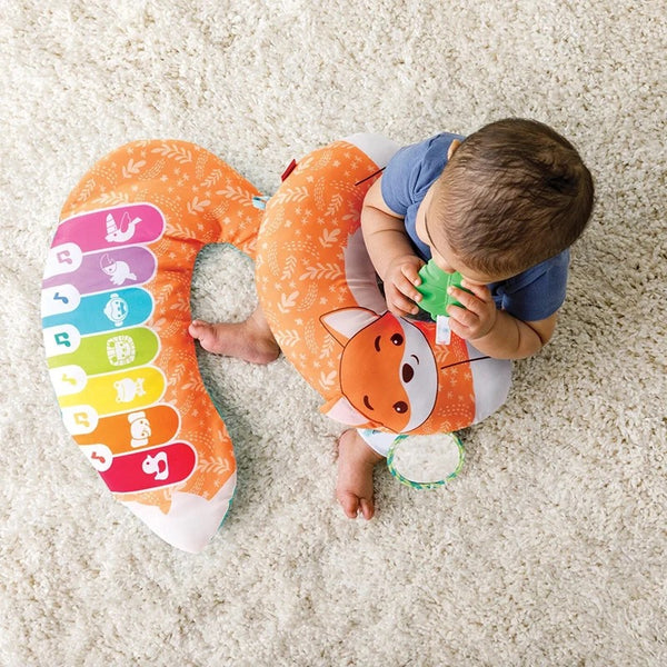 Infantino 3‑in‑1 Tummy Time Piano – Fox | Baby Musical Play Mat & Development Toy