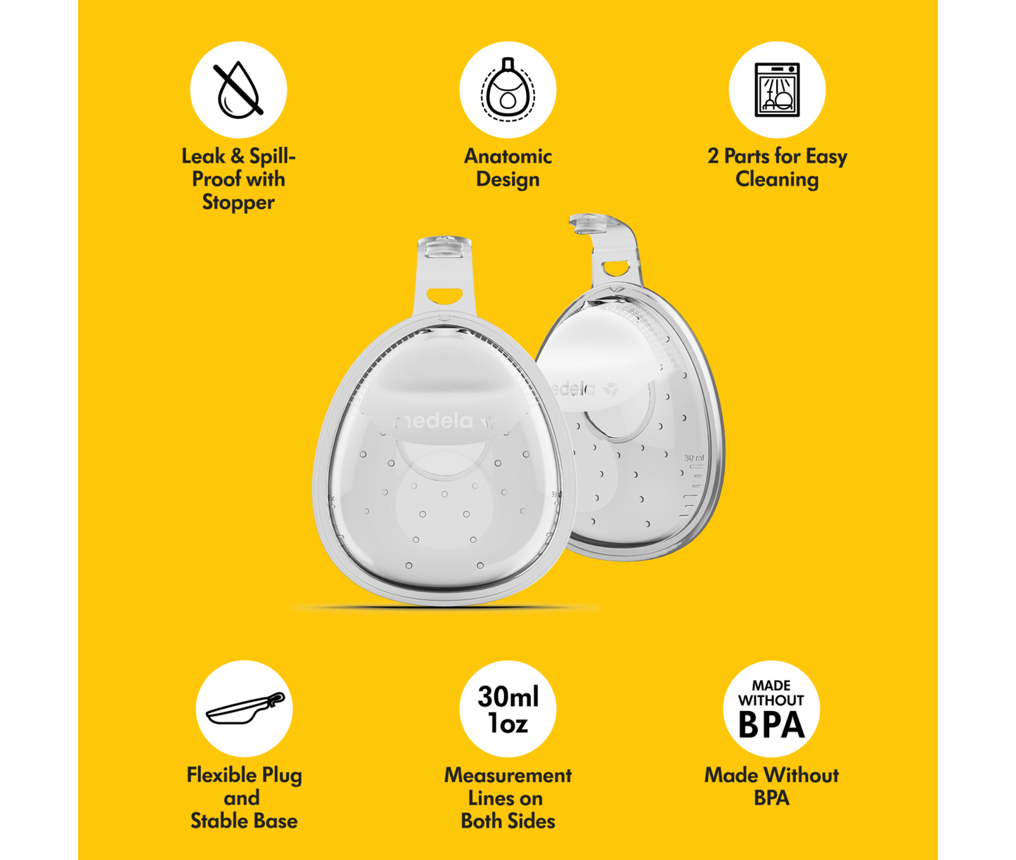 Medela In‑Bra Breast Milk Collector – 2 Pack (30ml Each)