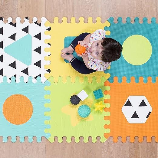 Infantino Soft EVA Foam Puzzle Mat — Baby Play Floor Tiles, Suitable from Birth, Cushioned Tummy Time & Play Area, Easy - to - Clean Surface - Adenzo Comfies
