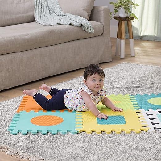 Infantino Soft EVA Foam Puzzle Mat — Baby Play Floor Tiles, Suitable from Birth, Cushioned Tummy Time & Play Area, Easy - to - Clean Surface - Adenzo Comfies