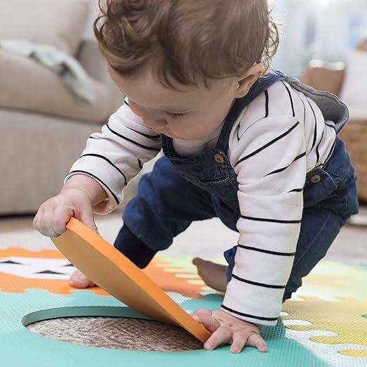 Infantino Soft EVA Foam Puzzle Mat — Baby Play Floor Tiles, Suitable from Birth, Cushioned Tummy Time & Play Area, Easy - to - Clean Surface - Adenzo Comfies
