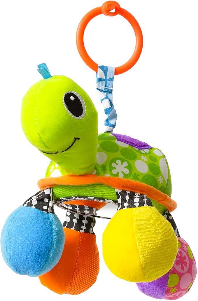 Infantino Turtle Mirror Pal - Green |Stroller & High Chair Toys|Baby soft Plush Toys| - Adenzo Comfies
