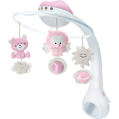 Infantino 3-in-1 Projector Musical Mobile – Crib Mobile, Star Projector & Nightlight, Blue, Pink and Grey.