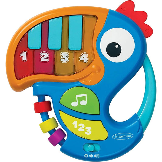 Infantino Piano & Numbers Learning Piano Toucan Teal/Multicolor Age- 6 Months & Above