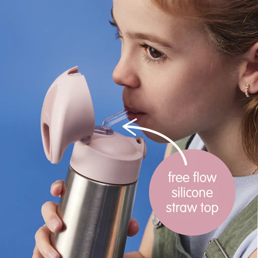 B.box Insulated Straw and Spout Water Bottle, Leak-Proof Tumbler with Lid & Straw for Travel - 500 ml Capacity