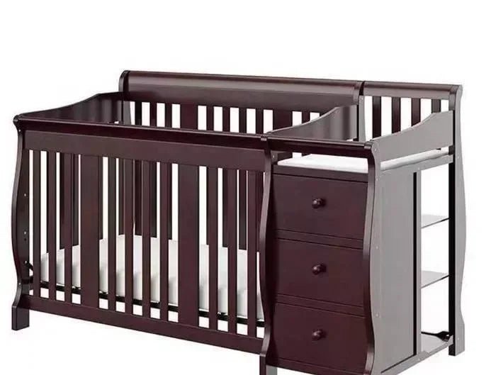 4 - in - 1 Convertible Baby Crib & Changer, Crib Changer With Drawers, Adjustable Mattress Height & Toddler Bed Conversion - Adenzo Comfies