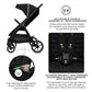 Neobreez VENTO All Terrain Stroller High Landscape Stroller One Hand Fold Travel and Adventure Buggy Stroller Outdoor Stroller, UV&Waterproof Canopy, Bag, Phone&Cup Holder&Toy Strap, LED lights,0-4yrs,22kg.
