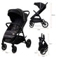 Neobreez VENTO All Terrain Stroller High Landscape Stroller One Hand Fold Travel and Adventure Buggy Stroller Outdoor Stroller, UV&Waterproof Canopy, Bag, Phone&Cup Holder&Toy Strap, LED lights,0-4yrs,22kg.