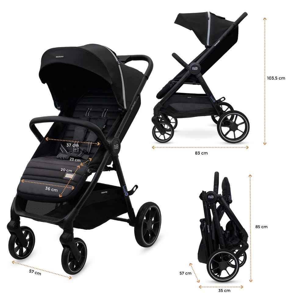Neobreez VENTO All Terrain Stroller High Landscape Stroller One Hand Fold Travel and Adventure Buggy Stroller Outdoor Stroller, UV&Waterproof Canopy, Bag, Phone&Cup Holder&Toy Strap, LED lights,0-4yrs,22kg.