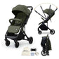 Neobreez QUINT Reversible Handle Lightweight Compact Travel Stroller, Foldable Baby Stroller, Pushchair, Toddler Baby Trolley-Olive Green .