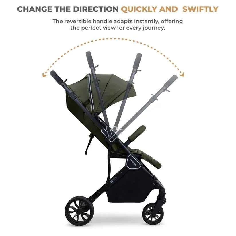 Neobreez QUINT Reversible Handle Lightweight Compact Travel Stroller, Foldable Baby Stroller, Pushchair, Toddler Baby Trolley-Olive Green .