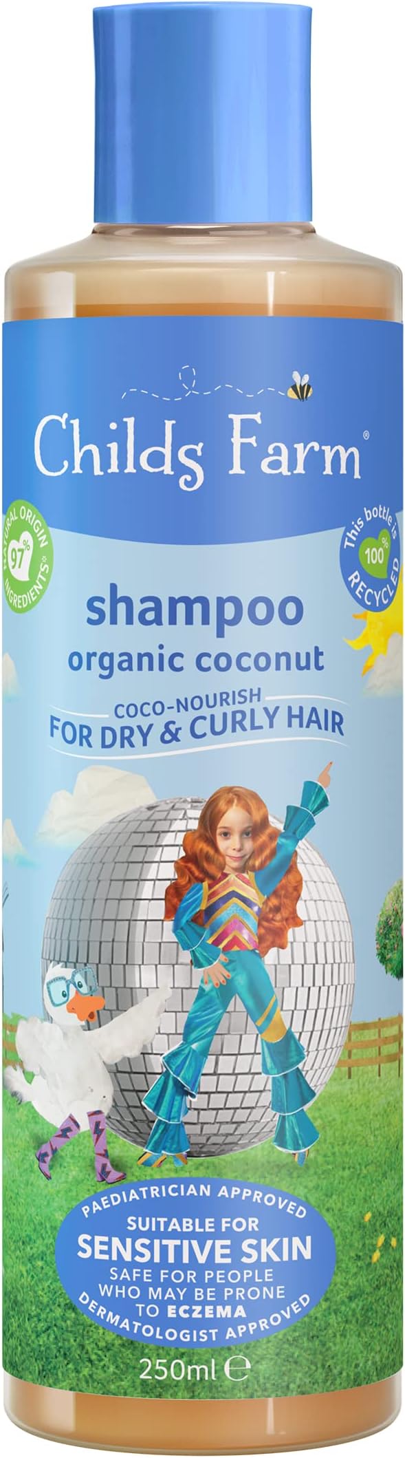 Childs Farm | Kids Coco-Nourish Shampoo 250ml | Organic Coconut | Dry, Curly & Coily Hair | Detangles & Nourishes | Suitable for Dry, Sensitive & Eczema-prone Skin & Scalp