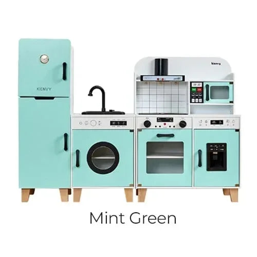 Kienvy Wooden Play Kitchen Set for Kids – Realistic Pretend Toy Kitchen with Accessories, Storage Compartments, Montessori Educational Feature, Durable Wooden Construction, Best Gift for Children - Adenzo Comfies