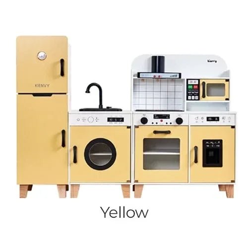 Kienvy Wooden Play Kitchen Set for Kids – Realistic Pretend Toy Kitchen with Accessories, Storage Compartments, Montessori Educational Feature, Durable Wooden Construction, Best Gift for Children - Adenzo Comfies