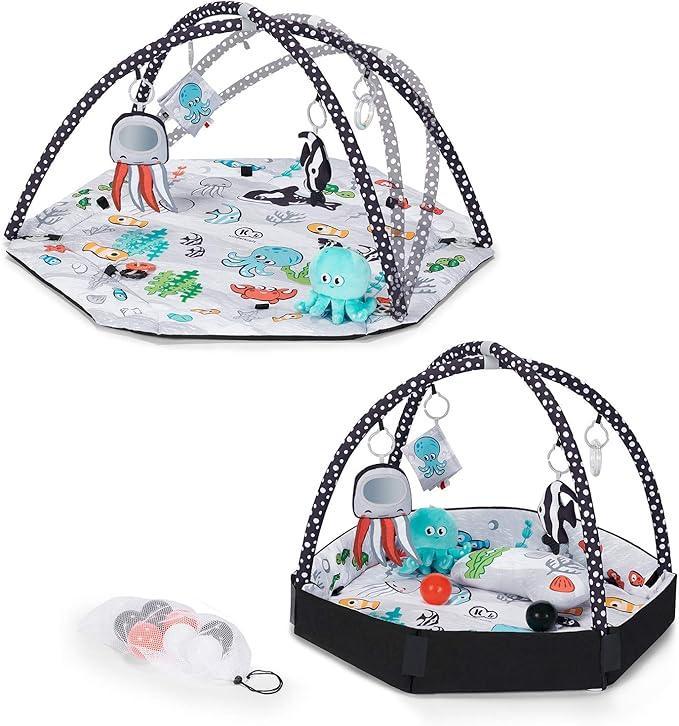 Kinderkraft Educational Mat SEA LAND, Dry Pool, with Accessories, Toys Included, Soft, Multifunctional, for Newborn, Playpen Function - Adenzo Comfies