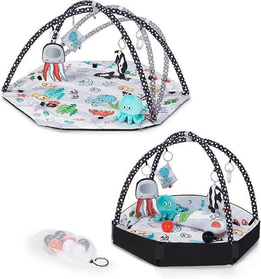 Kinderkraft Educational Mat SEA LAND, Dry Pool, with Accessories, Toys Included, Soft, Multifunctional, for Newborn, Playpen Function - Adenzo Comfies
