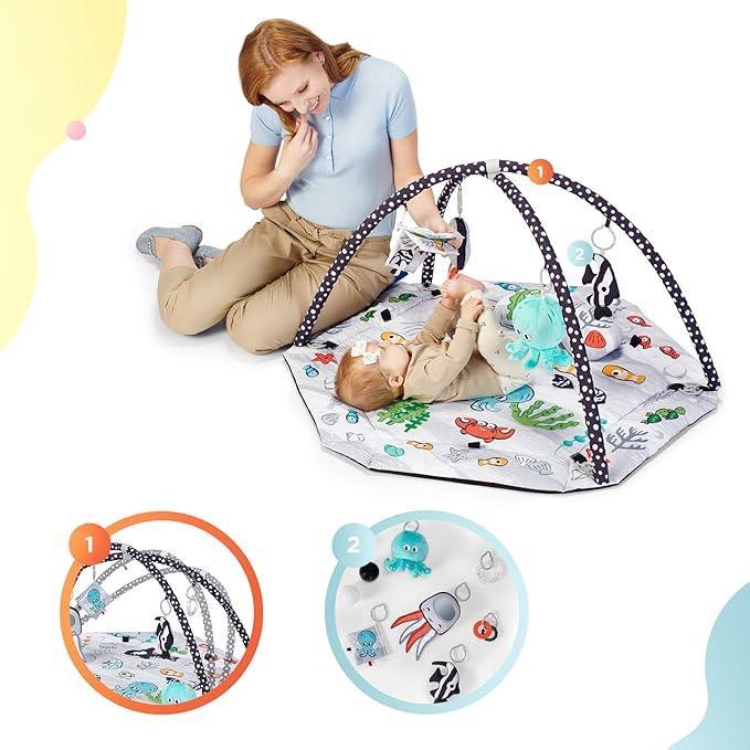 Kinderkraft Educational Mat SEA LAND, Dry Pool, with Accessories, Toys Included, Soft, Multifunctional, for Newborn, Playpen Function - Adenzo Comfies