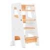 Kitchen Kids Step Stool – Foldable Helper Stool Toddler Learning Tower with 3‑Level Adjustable Heights & Chalkboard Surface