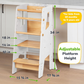 Toucan Kitchen Kids Step Stool – Foldable Helper Stool Toddler Learning Tower with 3‑Level Adjustable Heights & Chalkboard Surface