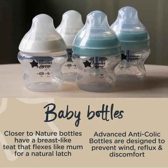Tommee Tippee Feeding Set - Closer to Nature Complete Feeding Set with Electric Steam Steriliser, Bottle Warmer, Soothers & Bottles for Newborns - Adenzo Comfies