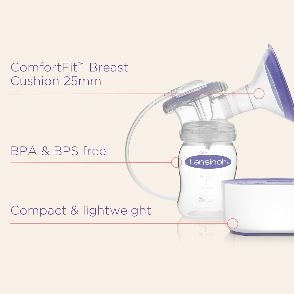 Lansinoh Compact Single Electric Breast Pump. - Adenzo Comfies