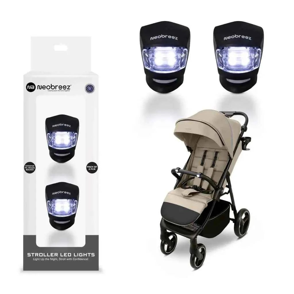 Neobreez Safety Warning LED Light For Stroller | Rear Light Tail-Light for Baby Carrier Silicone (Pack Of 2) CR2032 3V|Battery Powered Led Lights for Pushchair,Buggy,Pram,Cycle,Bike..