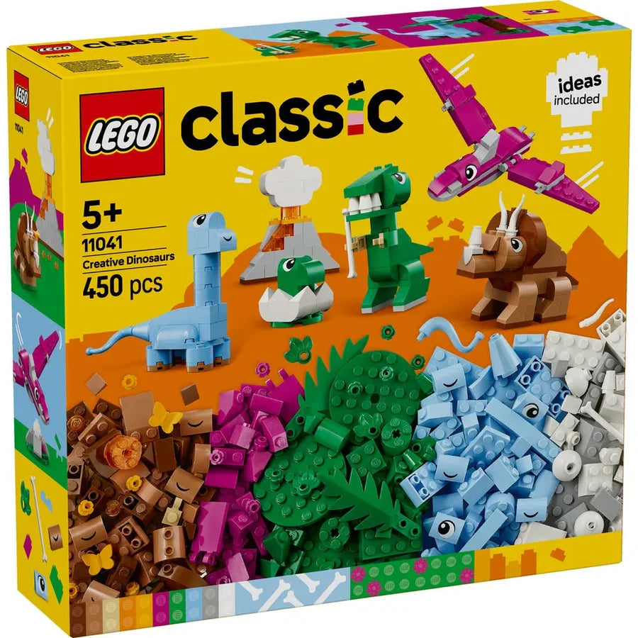 LEGO® Classic Creative Dinosaurs [11041] – 450‑Piece Building Set with T. rex, Pterosaur, Triceratops, Brontosaurus & Baby Dino, Ages 5+