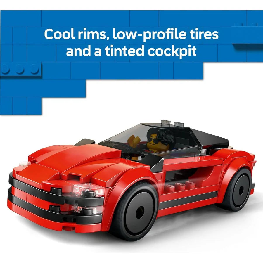 LEGO® City Red Sports Car [60448] – 109‑Piece Vehicle Playset with Driver Minifigure & Accessories, Ages 5+