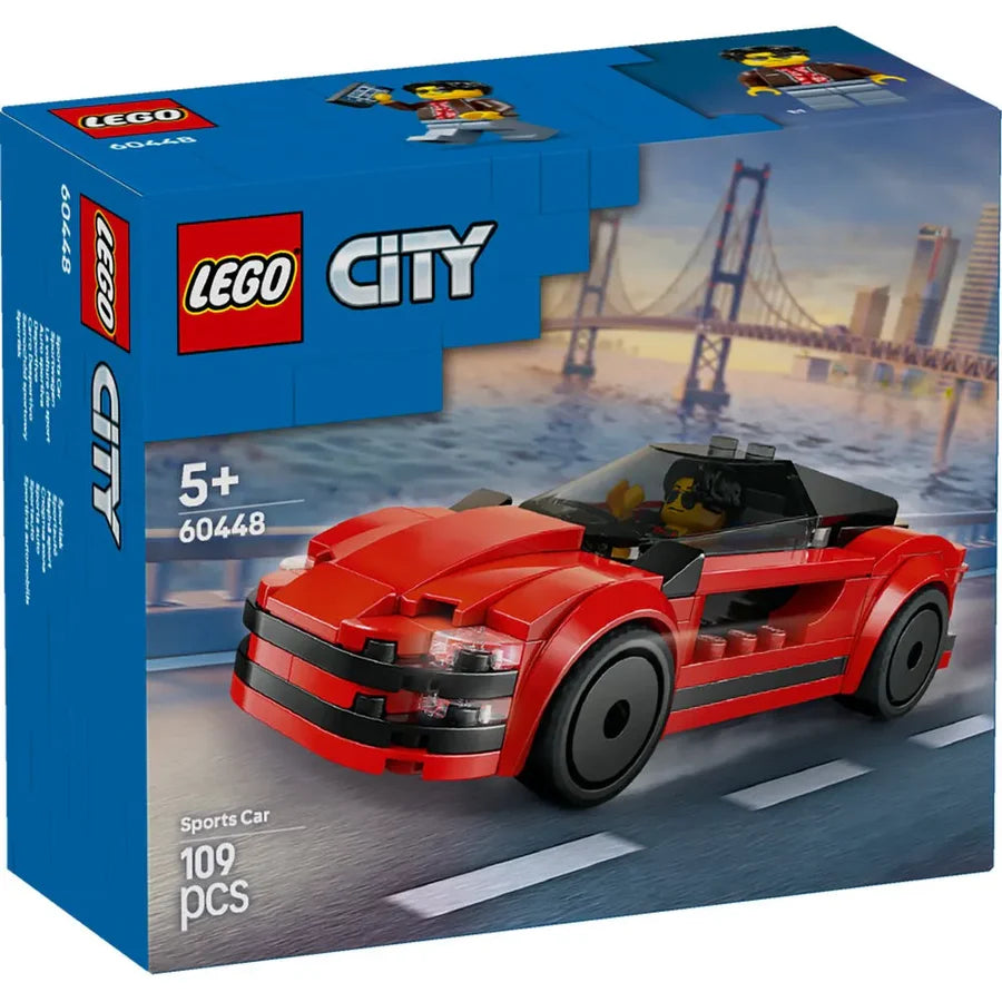 LEGO® City Red Sports Car [60448] – 109‑Piece Vehicle Playset with Driver Minifigure & Accessories, Ages 5+