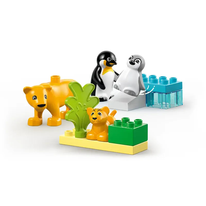 LEGO® DUPLO® Wild Animals Families: Penguins & Lions [10442] – 10‑Piece Preschool Nature Playset with Animal Figures & Habitats, Ages 2+