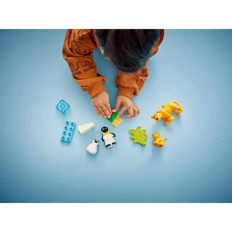 LEGO® DUPLO® Wild Animals Families: Penguins & Lions [10442] – 10‑Piece Preschool Nature Playset with Animal Figures & Habitats, Ages 2+