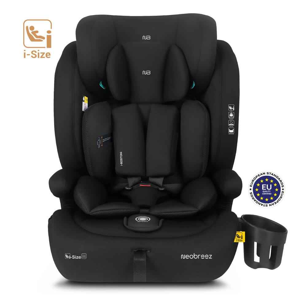 Neobreez i-BOSTONI Universal 3 in 1 Children‘s i-Size Deep toddler Child Car Seat, ECER129,Group 1/2/3, High Back Booster Seat, Adjustable Headrest,3-Point Safety Belt-9-36 kg,76-150 cm,15m to 12yrs-Black . - Adenzo Comfies