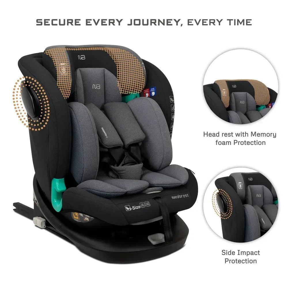 Neobreez i - GUARDIA 360° ISOFIX i - Size Baby Car Seat,All - in - 1 Convertible Kids Toddler Seat,ECER129,0 - 12Yrs,0 - 36Kg,Group 0 +/1/2/5,5 - Point Harness - Adenzo Comfies