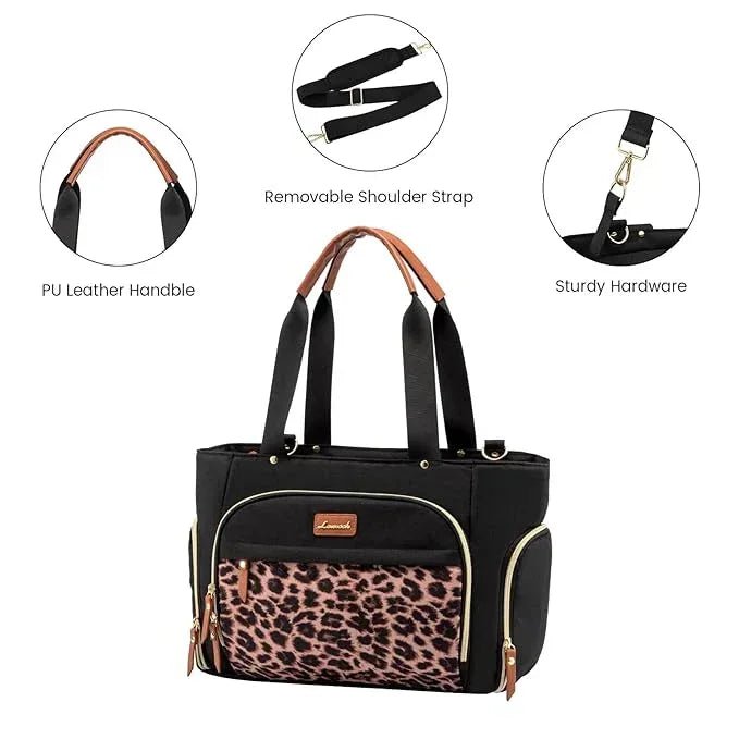 LOVEVOOK Breast Pump Bag & Diaper Tote - 3Pc Set for Breastfeeding Moms - Laptop Pocket, Cooler & Changing Pad - Fits Most Pumps - Adenzo Comfies