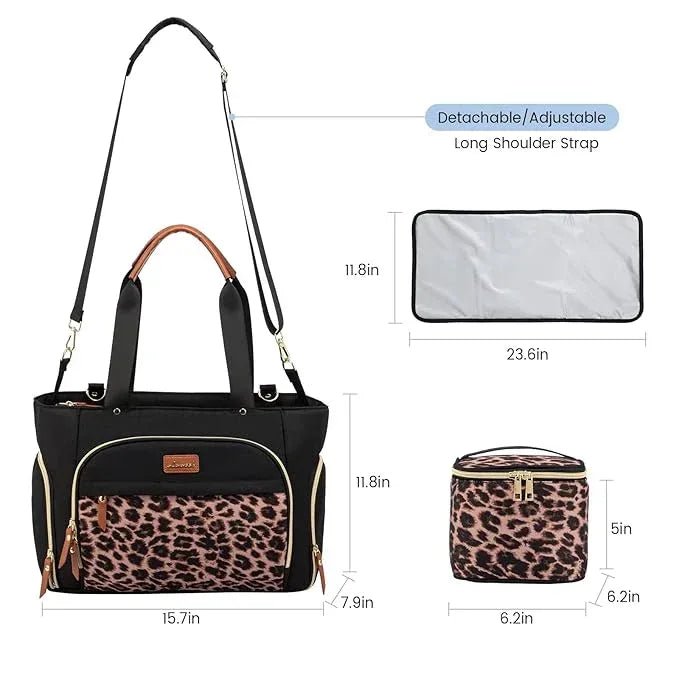 LOVEVOOK Breast Pump Bag & Diaper Tote - 3Pc Set for Breastfeeding Moms - Laptop Pocket, Cooler & Changing Pad - Fits Most Pumps - Adenzo Comfies