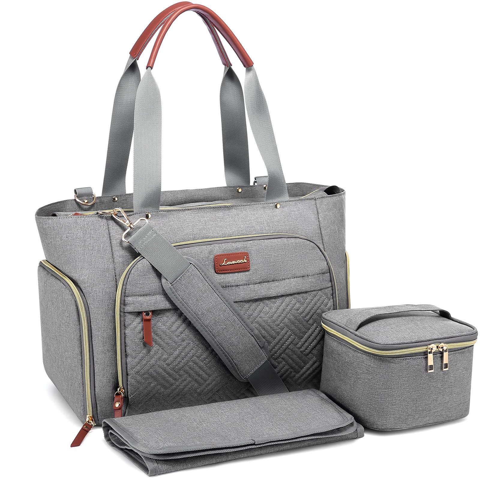 LOVEVOOK Breast Pump Bag Diaper Bag Tote 3Pcs Set Work Bag for Breastfeeding Mom with 15 - Adenzo Comfies