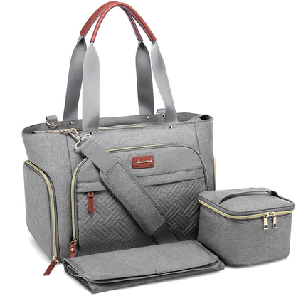 LOVEVOOK Breast Pump Bag Diaper Bag Tote 3Pcs Set Work Bag for Breastfeeding Mom with 15 - Adenzo Comfies
