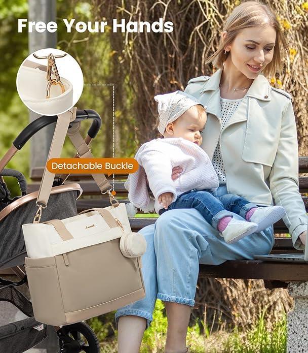 LOVEVOOK Diaper Bag Tote Large Baby Bag for Mom Hostipal and Travel Diaper Tote for Baby Boy with Pacifier Case Changing Pad - Adenzo Comfies