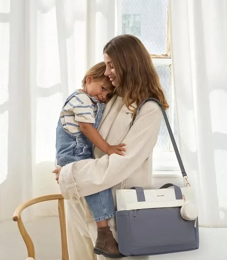 LOVEVOOK Diaper Bag Tote Large Baby Bag for Mom Hostipal and Travel Diaper Tote for Baby Boy with Pacifier Case Changing Pad - Adenzo Comfies