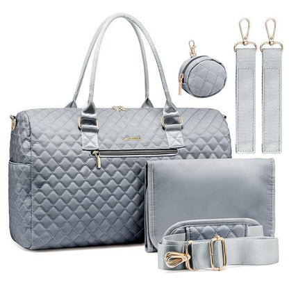 LOVEVOOK Diaper Bag Tote with Pacifier Case and Changing Pad, Large Capacity Mommy Bag for Hospital and Weekender Travel, Functional Baby Bag Newborn Baby Essential, Grey - Adenzo Comfies